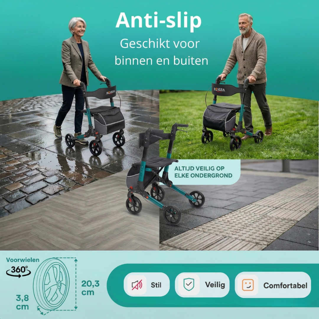 DualFold Easy Rollator - Rovera Groen