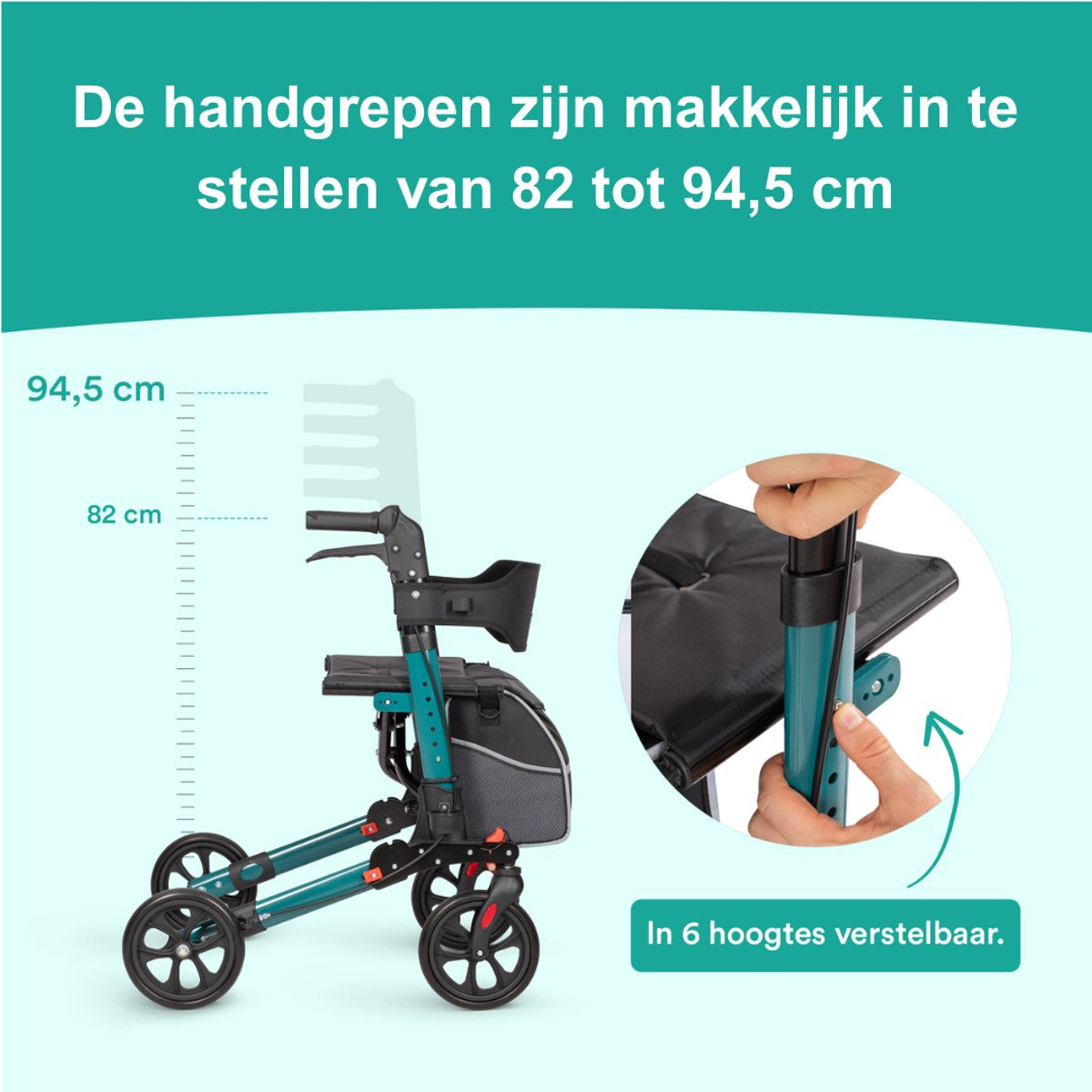 DualFold Easy Rollator - Rovera Groen