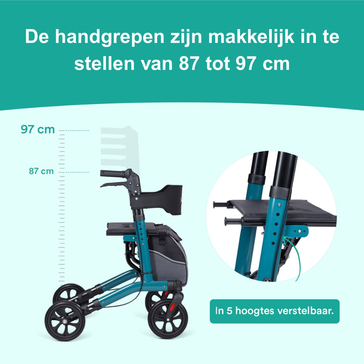 Easy Lichtgewicht Rollator - Rovera Groen