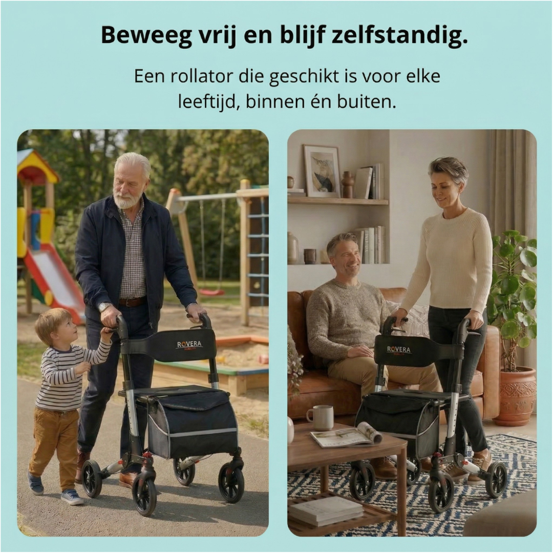 DualFold Easy Rollator - Stijlvol Zilver