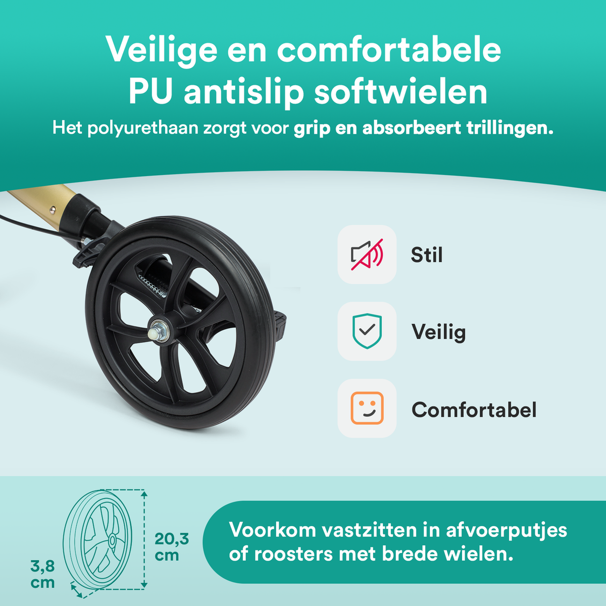 Easy Lichtgewicht Rollator - Elegant Champagne