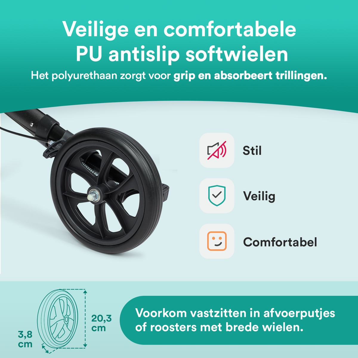 Easy Lichtgewicht Rollator - Chique Antraciet