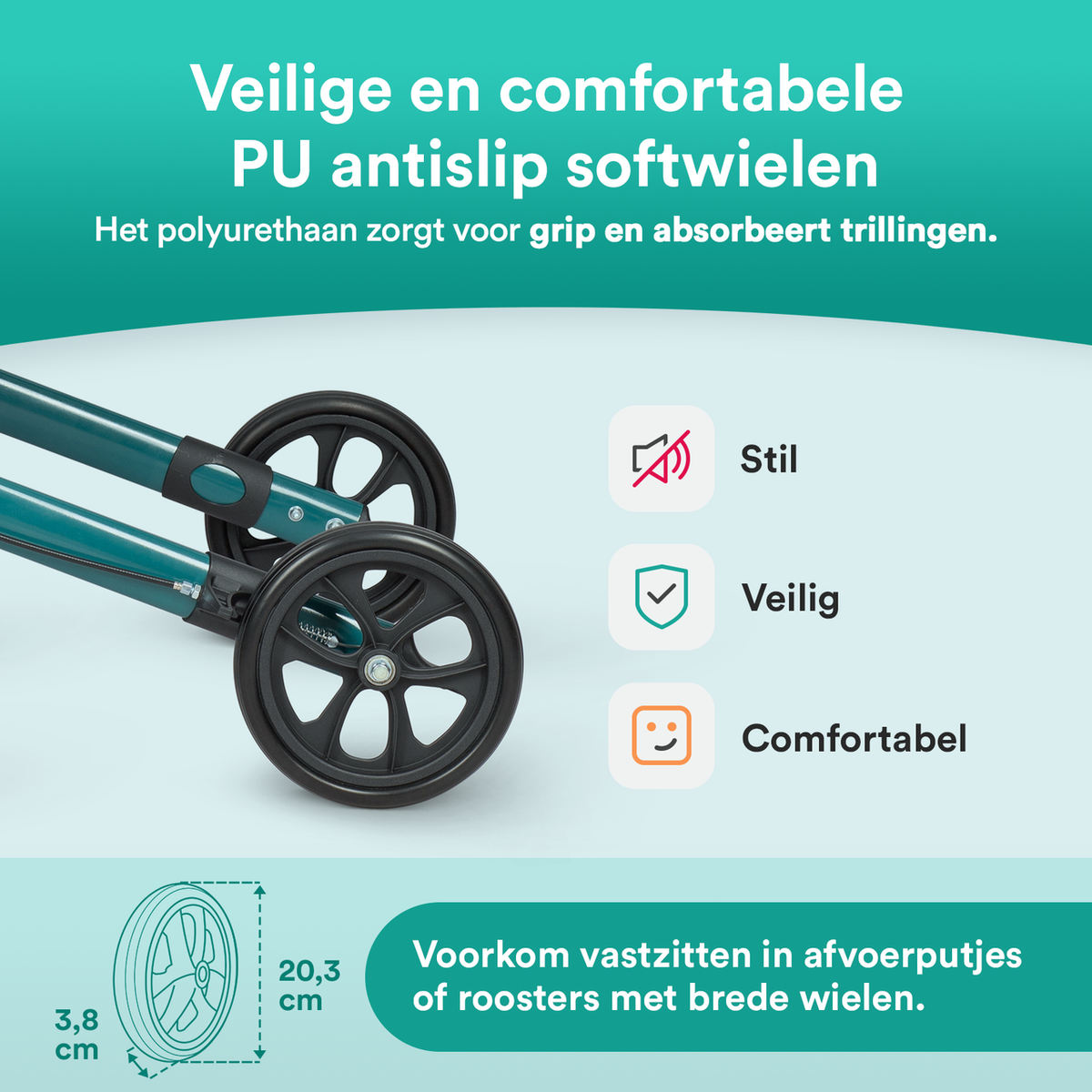 DualFold Easy Rollator - Rovera Groen