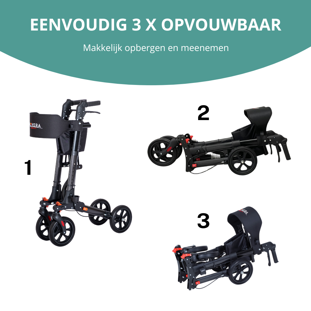 DualFold Easy Rollator - Chique Antraciet