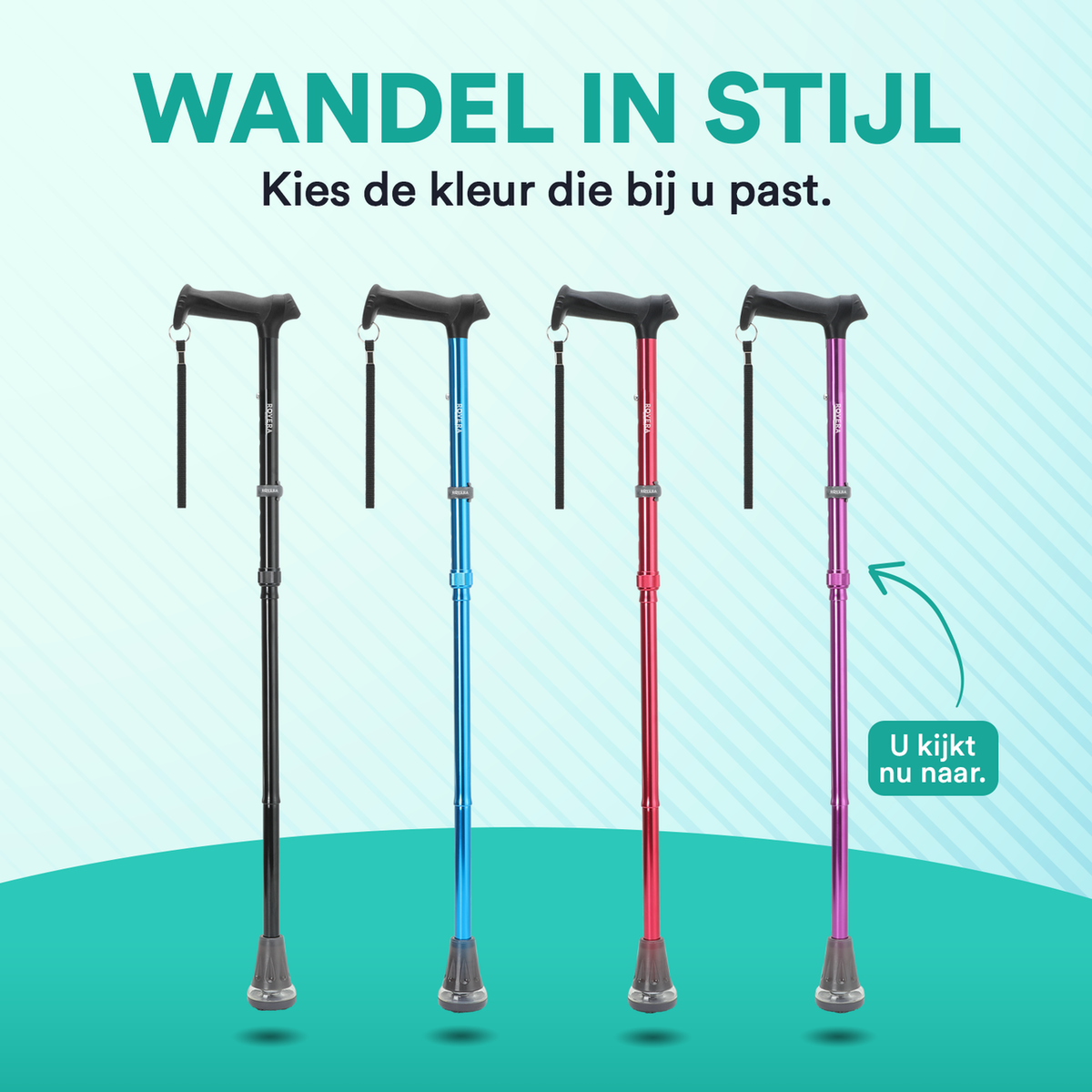 UltraGrip Air opvouwbare en verstelbare Wandelstok - Paars