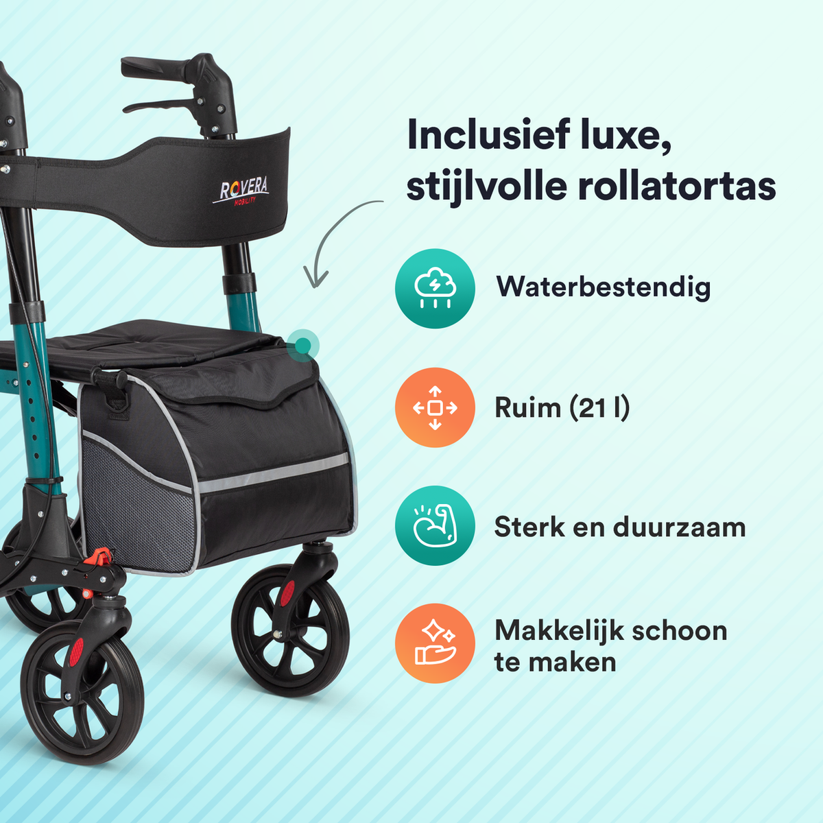 DualFold Easy Rollator - Rovera Groen