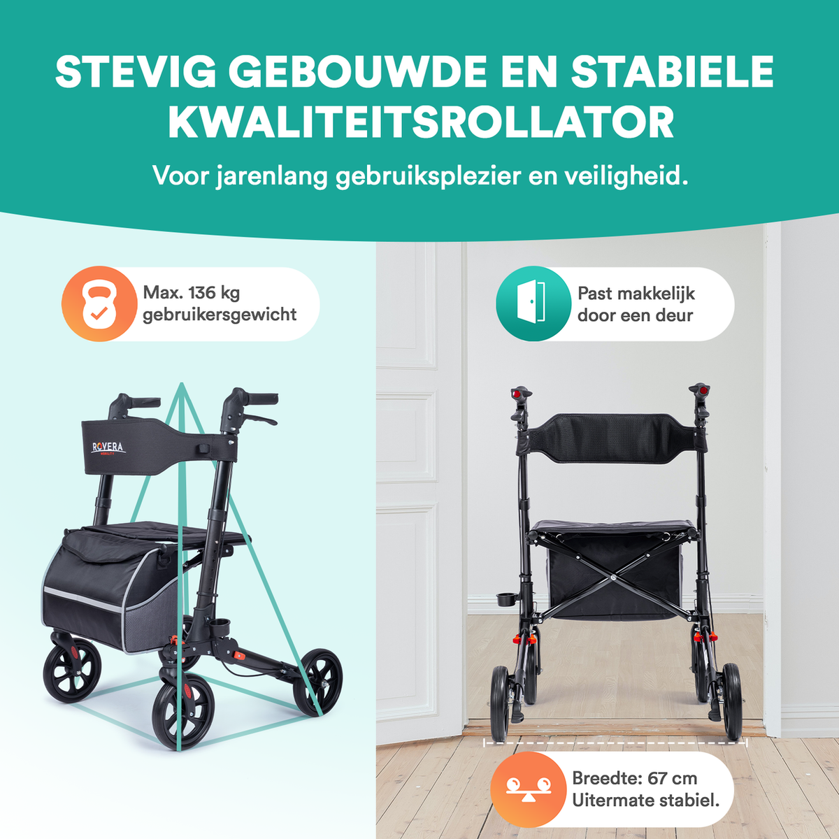 DualFold Easy Rollator - Chique Antraciet