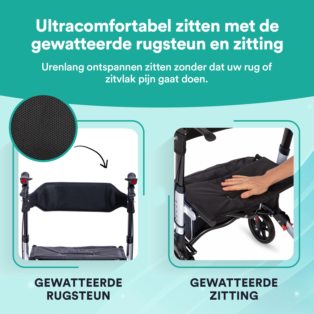 DualFold Easy Rollator - Stijlvol Zilver