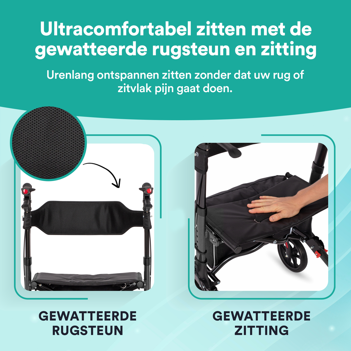 DualFold Easy Rollator - Chique Antraciet