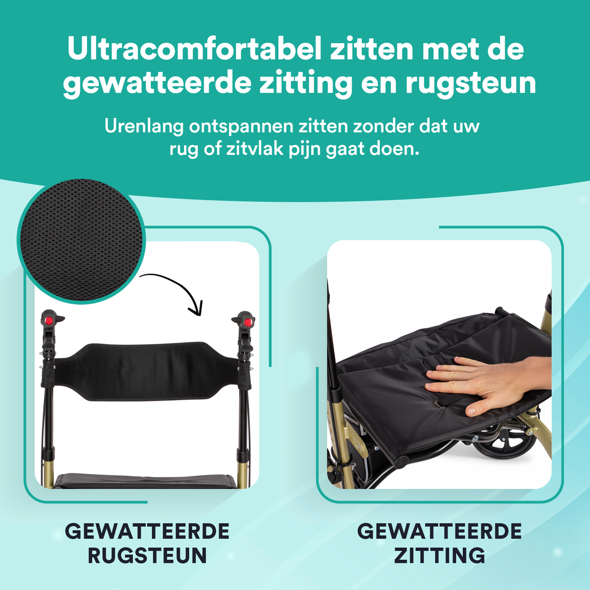 Easy Lichtgewicht Rollator - Elegant Champagne