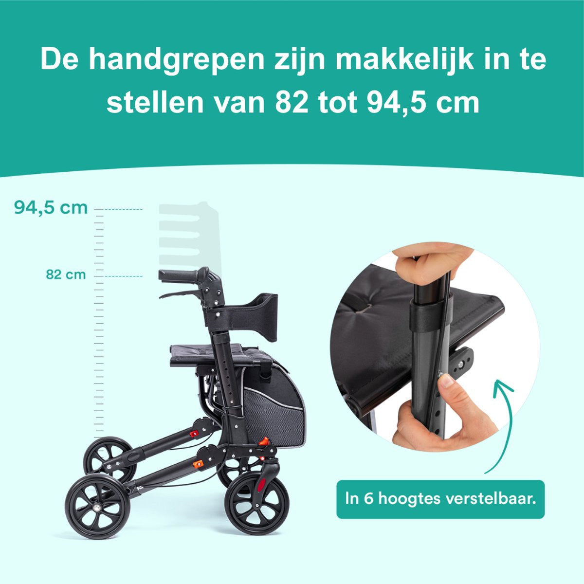 DualFold Easy Rollator - Chique Antraciet
