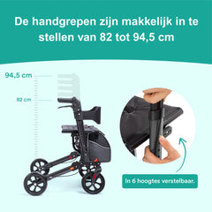 DualFold Easy Rollator - Chique Antraciet