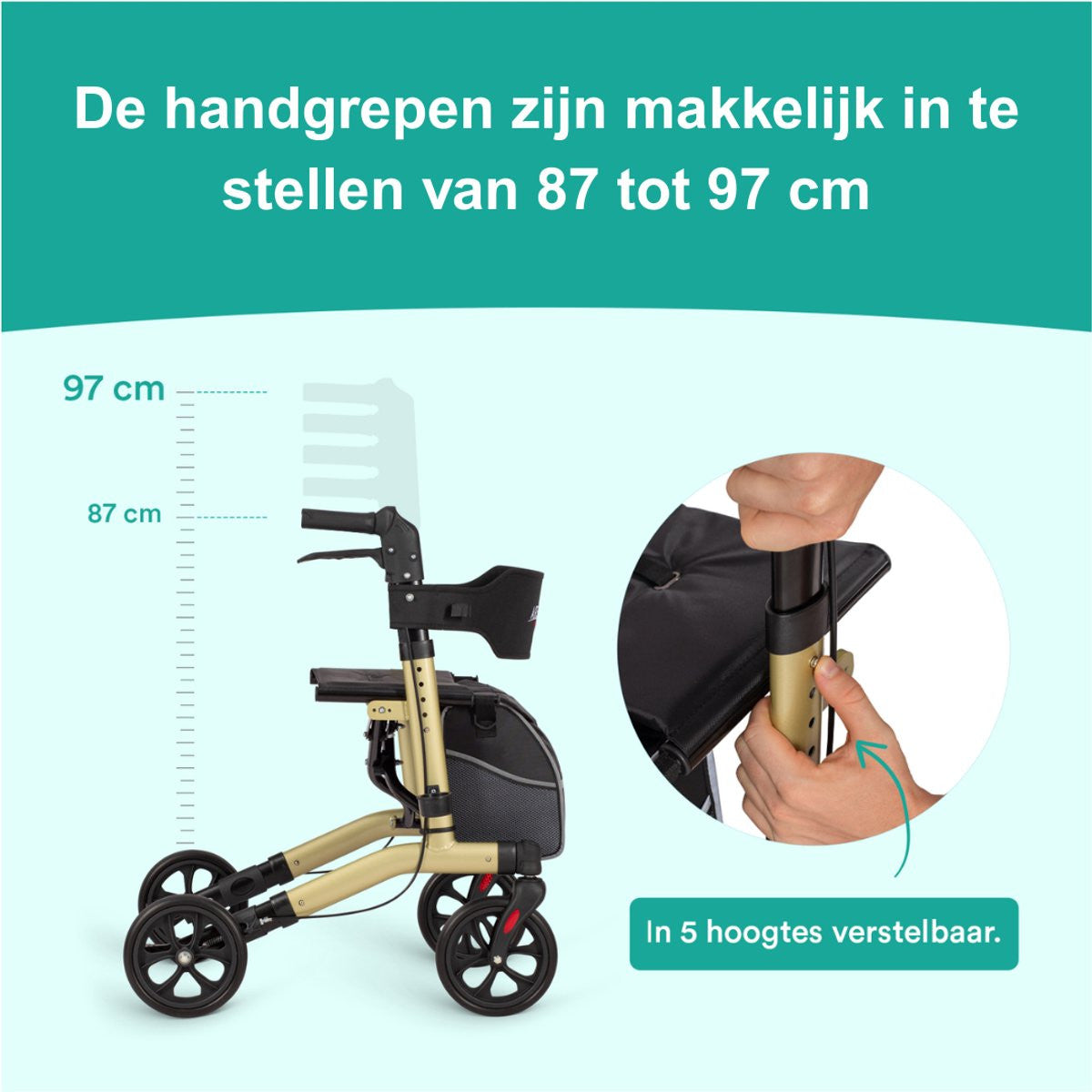 Easy Lichtgewicht Rollator - Elegant Champagne