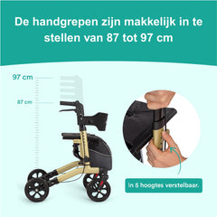 Easy Lichtgewicht Rollator - Elegant Champagne