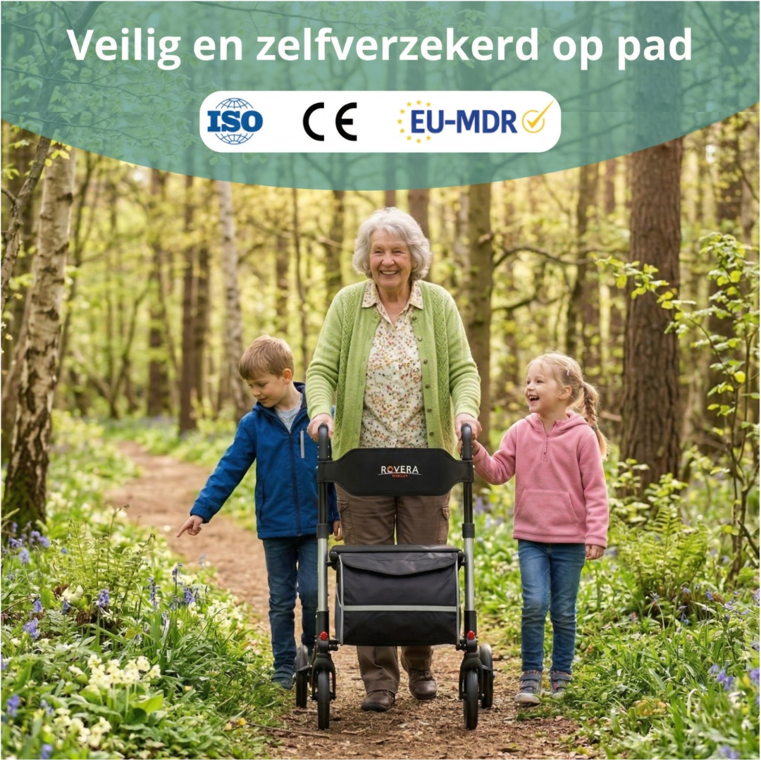 DualFold Easy Rollator - Stijlvol Zilver