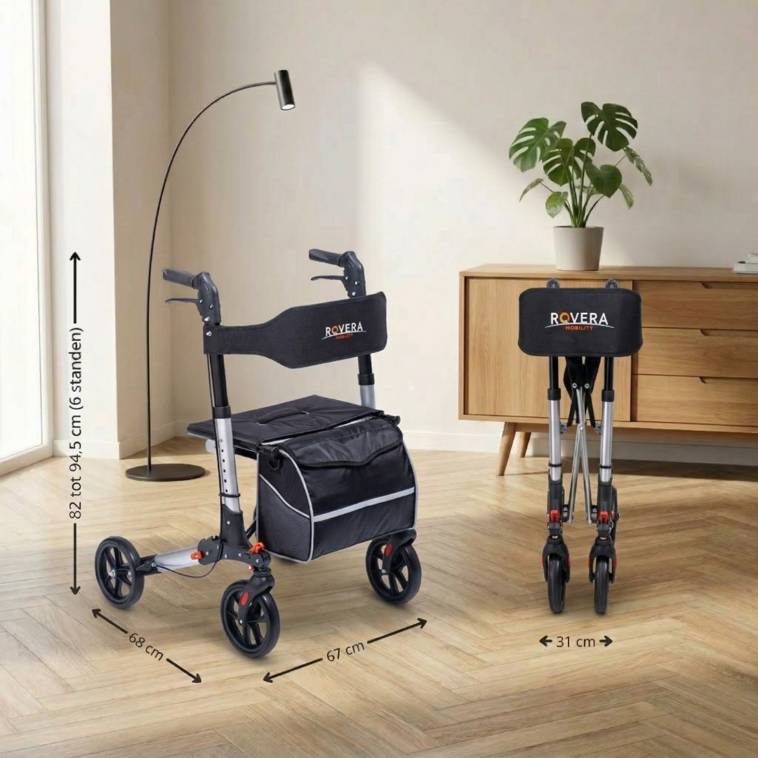 DualFold Easy Rollator - Stijlvol Zilver