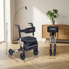 DualFold Easy Rollator - Stijlvol Zilver