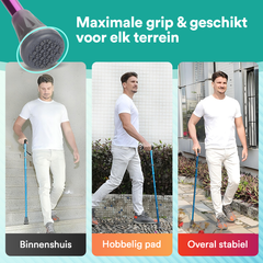 UltraGrip Air opvouwbare en verstelbare Wandelstok - Paars