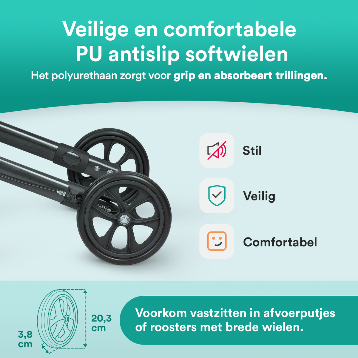 DualFold Easy Rollator - Chique Antraciet