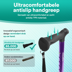 UltraGrip opvouwbare en verstelbare Wandelstok - Paars