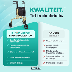 Tripod Design Binnenrollator - Elegant Champagne