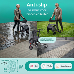 DualFold Easy Rollator - Chique Antraciet
