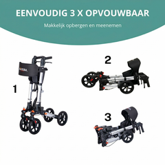 DualFold Easy Rollator - Stijlvol Zilver