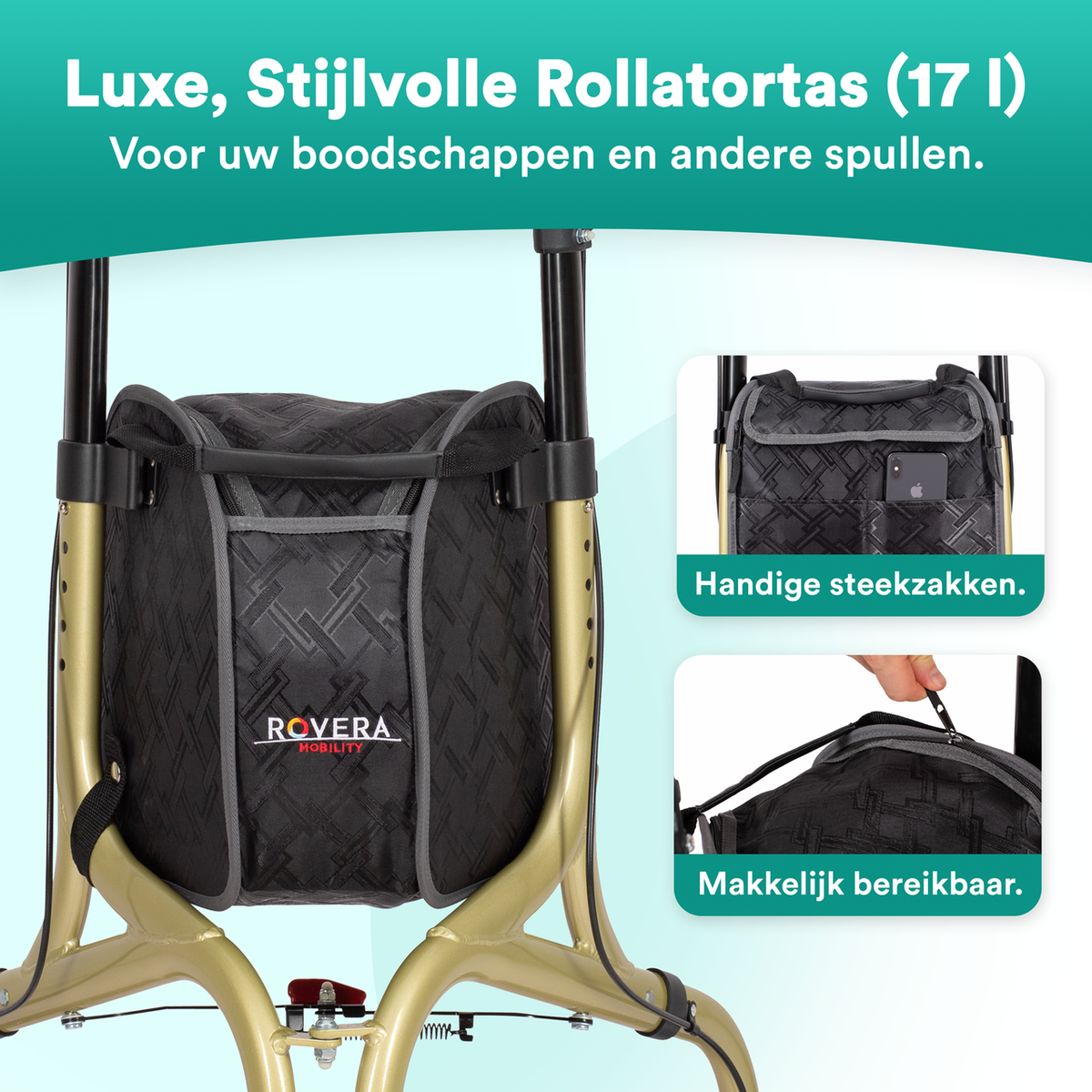 Tripod Design Binnenrollator - Elegant Champagne