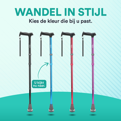 UltraGrip Air opvouwbare en verstelbare Wandelstok - Zilver