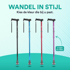 UltraGrip Air opvouwbare en verstelbare Wandelstok - Paars