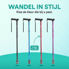 UltraGrip Air opvouwbare en verstelbare Wandelstok - Rood