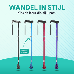 UltraGrip opvouwbare en verstelbare Wandelstok - Blauw