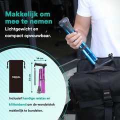 UltraGrip Air opvouwbare en verstelbare Wandelstok - Paars