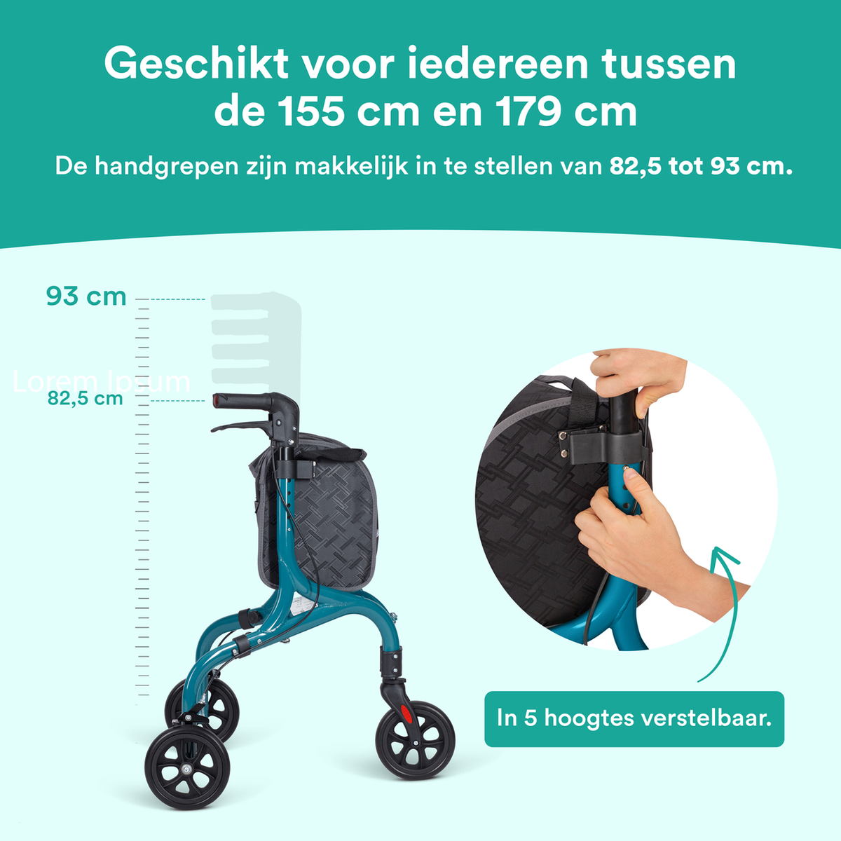 Tripod Design Binnenrollator - Rovera Groen