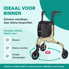 Tripod Design Binnenrollator - Elegant Champagne