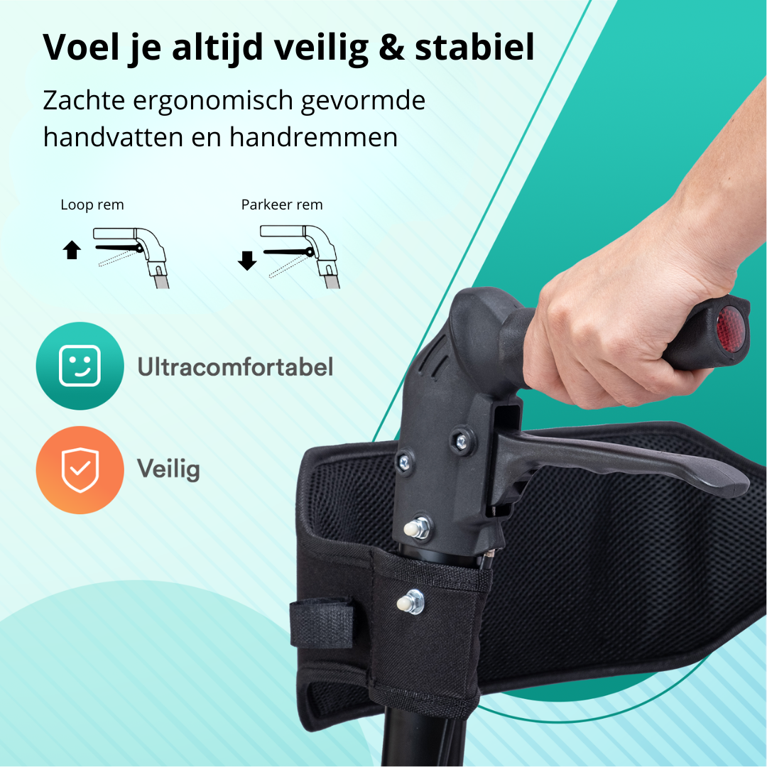 DualFold Easy Rollator - Stijlvol Zilver