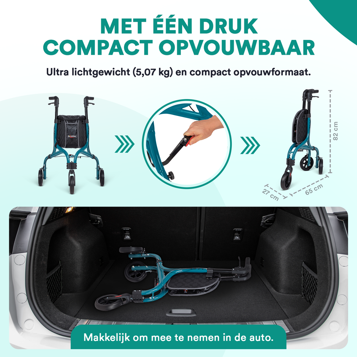 Tripod Design Binnenrollator - Rovera Groen