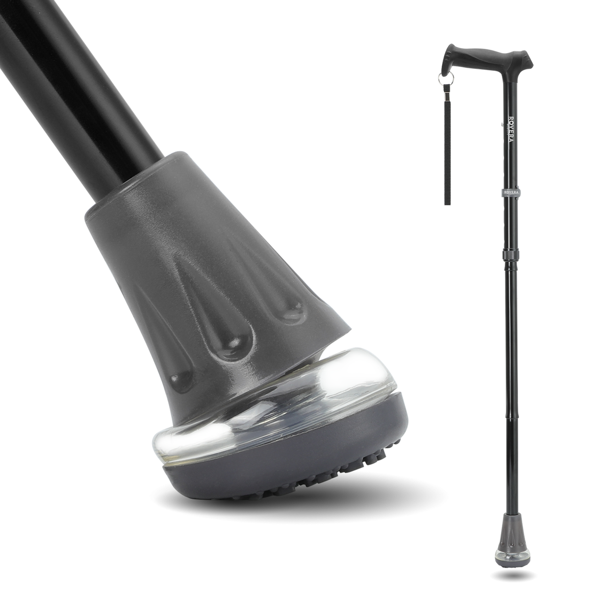 UltraGrip Air opvouwbare en verstelbare Wandelstok - Zwart