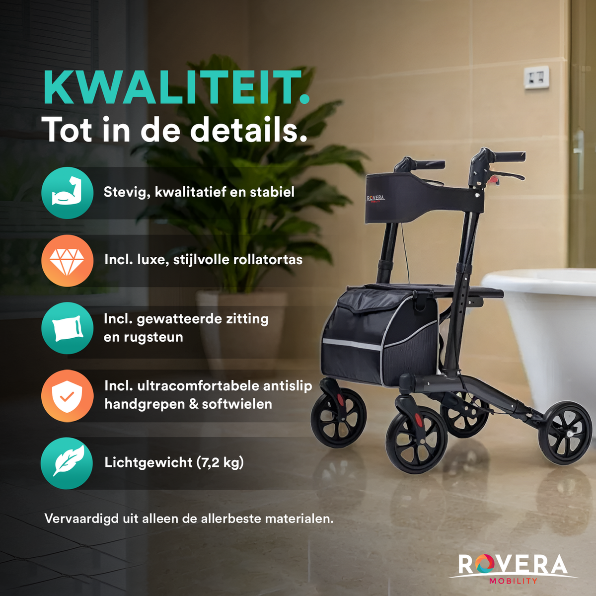 Easy Lichtgewicht Rollator - Chique Antraciet