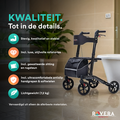 Easy Lichtgewicht Rollator - Chique Antraciet