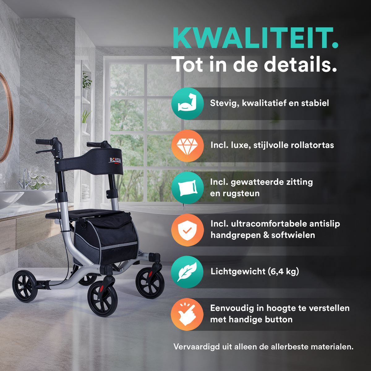 Rollator Lichtgewicht Easy Premium - Zilver