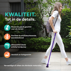 UltraGrip opvouwbare en verstelbare Wandelstok - Paars