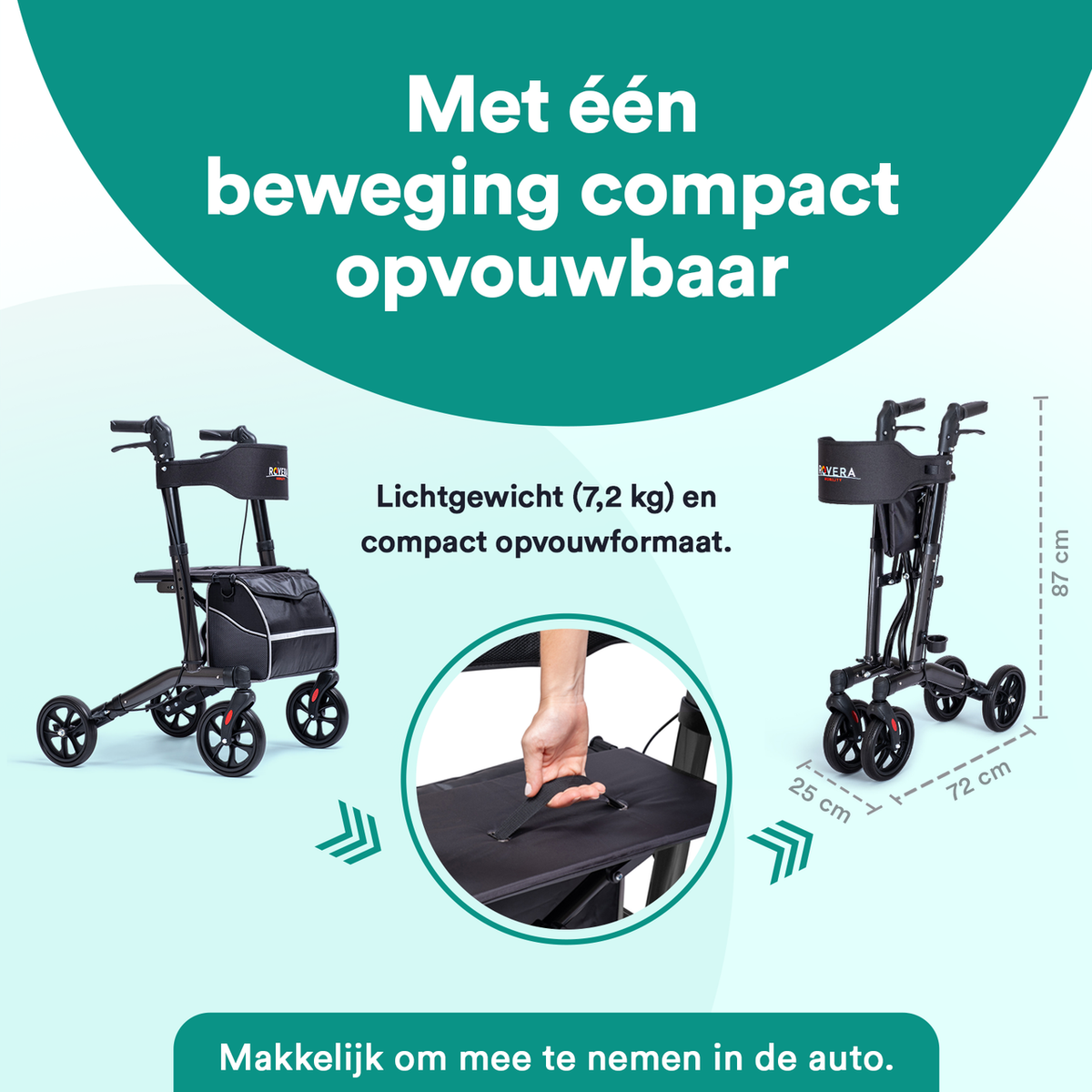 Easy Lichtgewicht Rollator - Chique Antraciet