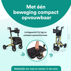 Easy Lichtgewicht Rollator - Elegant Champagne