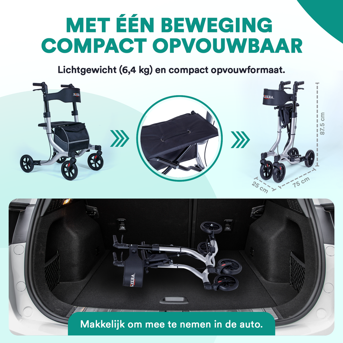 Rollator Lichtgewicht Easy Premium - Zilver