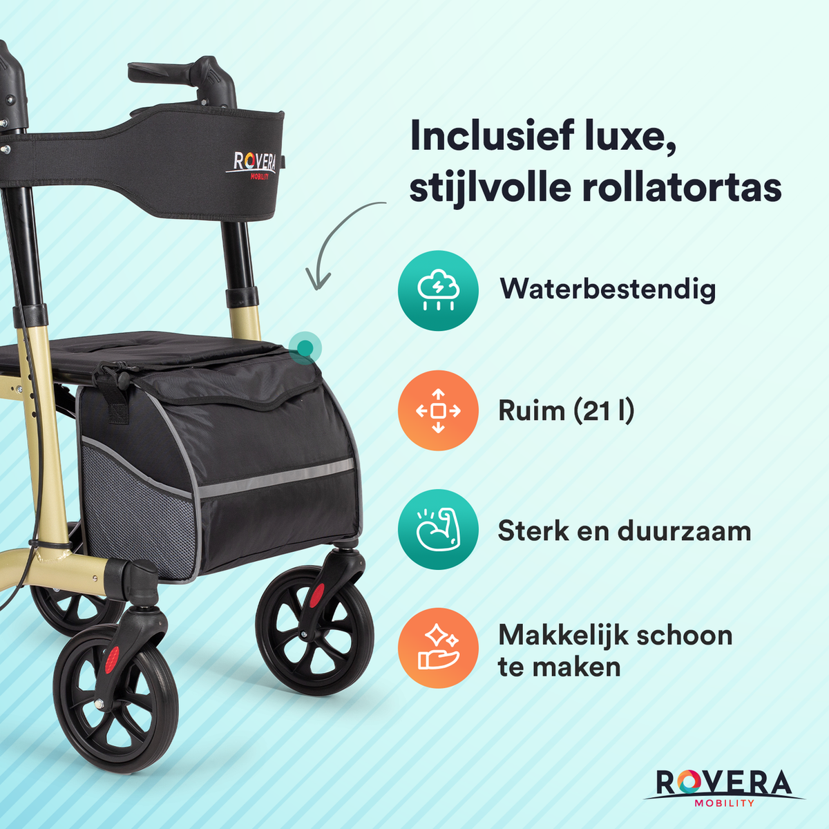 Easy Lichtgewicht Rollator - Elegant Champagne