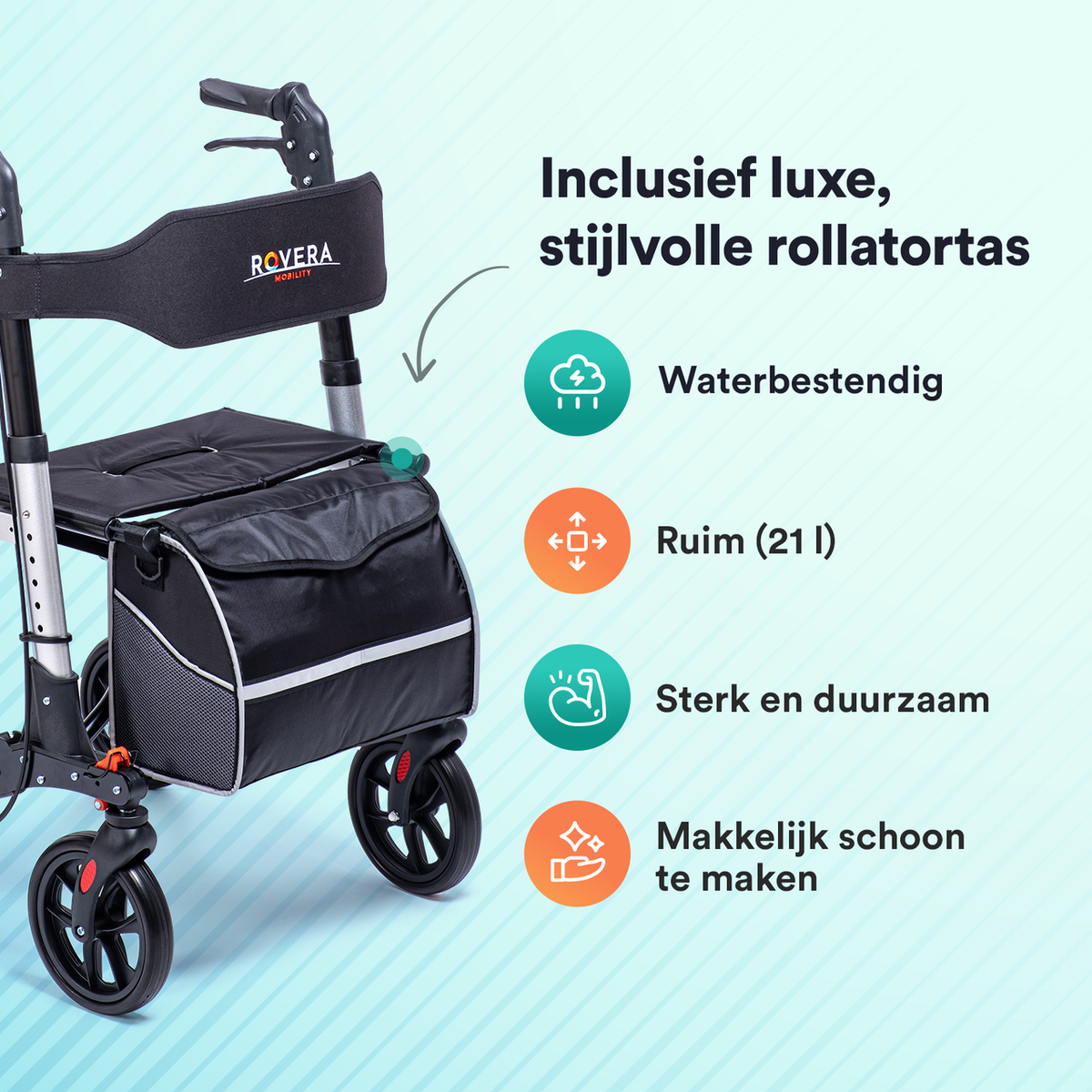 DualFold Easy Rollator - Stijlvol Zilver