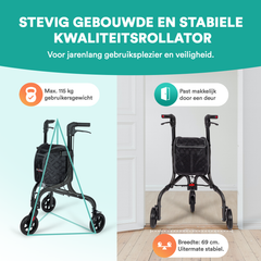 Tripod Design Binnenrollator - Chique Antraciet