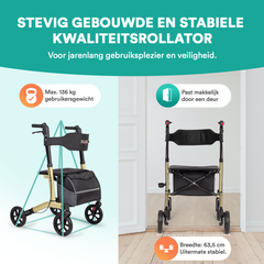 Easy Lichtgewicht Rollator - Elegant Champagne