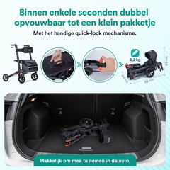 DualFold Easy Rollator - Chique Antraciet